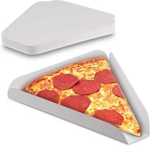 Vista 8 de MT Products Plato de cuña de pizza individual blanco de 8.43 x 7.75 pulgadas, bandeja de cartón para tartas (paquete de 50), fabricado en Estados