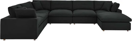Vista 2 de Modway Commix Sofá seccional tapizado de 7 piezas con relleno de plumón