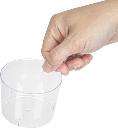 Vista 7 de Restaurantware Copas de parfait de 6 onzas, 20 tazas redondas de mousse, desechables, duraderos, de plástico transparente, para postres, aperitivos