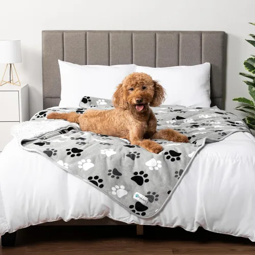 Vista 19 de PETAMI Manta impermeable de forro polar Sherpa para gatos y perros, color beige, talla S