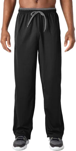 Vista 2 de TOTNMC Pantalones deportivos ligeros de entrenamiento para hombre con parte inferior abierta para correr, entrenar