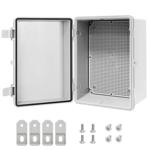 Vista 19 de Caja de conexiones de plástico ABS, IP65 resistente al agua y al polvo, recinto eléctrico universal, carcasa con bisagras para uso en interiores