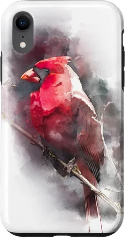 Vista 25 de Beautiful Watercolor Red Cardinal Bird Watching Animal Gift Case for iPhone 17
