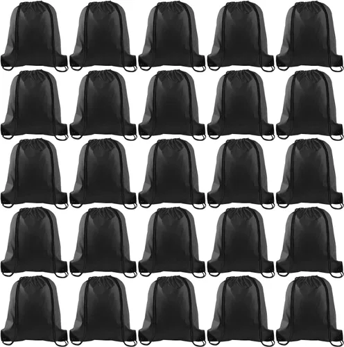 Vista 39 de KUUQA Mochila con cordón a granel, bolsas de almacenamiento para deporte, gimnasio, viajes, Negro, Viajar