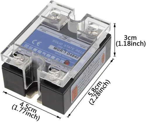 Vista 4 de REX-C100 - Controladores de termostato de temperatura digital inteligente PID LED, 100 - 240 VAC, sensor K, relé de estado sólido de 40 A, disipador