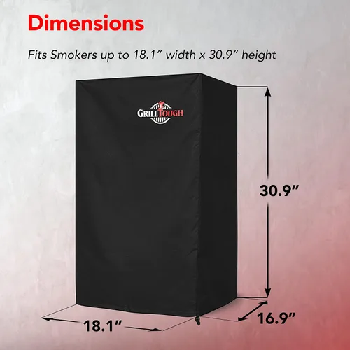 Vista 5 de GrillTough Funda para Ahumador de Servicio Pesado, 30 Pulgadas – Impermeable, Resistente a la Intemperie, Resistente a los Rayos UV y a