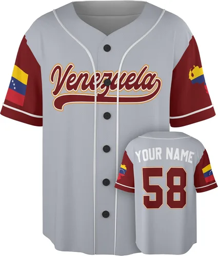 Vista 11 de Camiseta de béisbol personalizada de Venezuela - Camisetas deportivas personalizadas del orgullo Veneka con número de nombre, camisas de Beisbol
