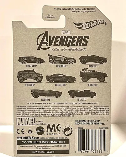 Vista 2 de Hot Wheels Marvel Avengers Age of Ultron Capitán América Power Rage 2/8