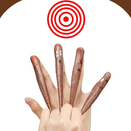 Vista 4 de Jerify 24 piezas divertidas y elásticas de hachinas para caca con dedo, adorno de goma, para broma, juguetes falsos para juegos voladores, recuerdos