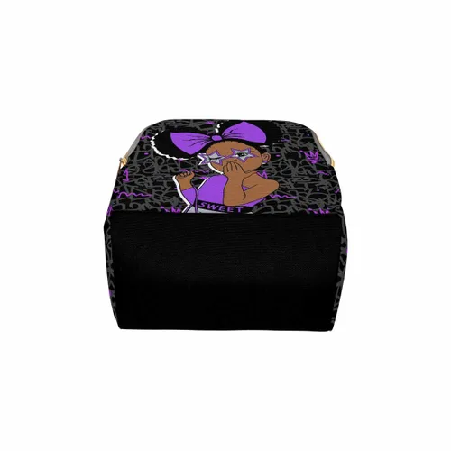 Vista 4 de Newcos Mochila de pañales personalizada con nombre, bolsas de bebé negras personalizadas para recién nacidos, niños y niñas, bolsa de guardería