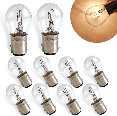 Vista 8 de 10 bombillas 1157, bombilla de luz trasera de freno alta y baja, bombilla P21/5W S25 2057 2357 7528 BAY15D, bombilla de repuesto para luz de señal