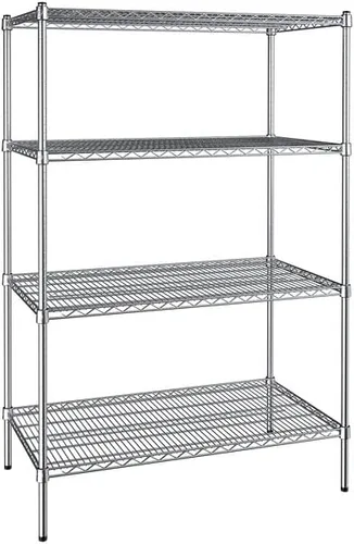 Vista 394 de Kit de 4 estantes de epoxi verde NSF de 21 x 72 pulgadas con postes de 86 pulgadas, estantería de almacenamiento resistente, kit de estantería