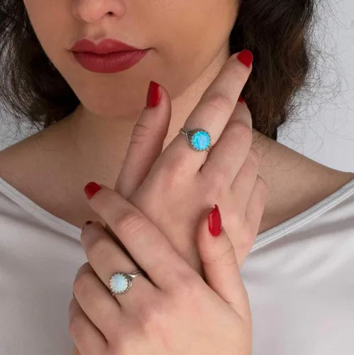 Vista 35 de 925 Sterling Silver Gemstone Rings for Women - Anniversary Rings for Women - Sterling Silver Rings for Women - Dainty Sterling Silver Rings