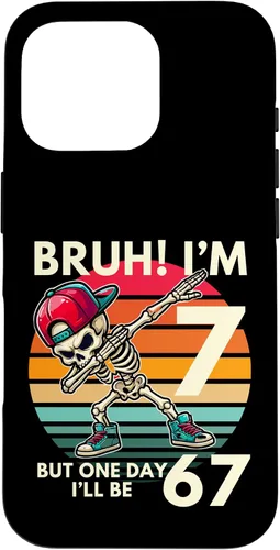 Vista 20 de Bruh I'm 7 But One-Day I'll Be 67 Retro 7th Birthday Kids Case for iPhone 17