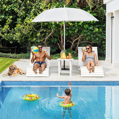 Vista 6 de Juego de 2 sillas plegables para piscina, premontadas de 8 pulgadas Blanco