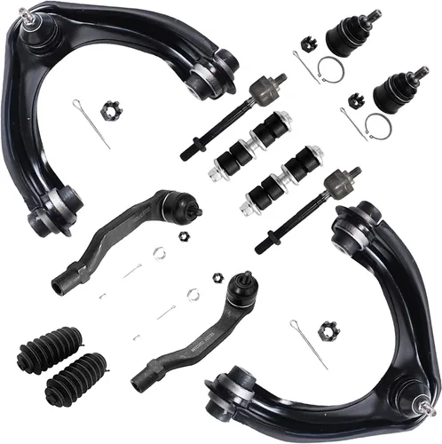 Vista 114 de Detroit Axle – 12 brazos de control superiores e inferiores delanteros con rótulas, barras de unión exteriores e interiores con topes, barras