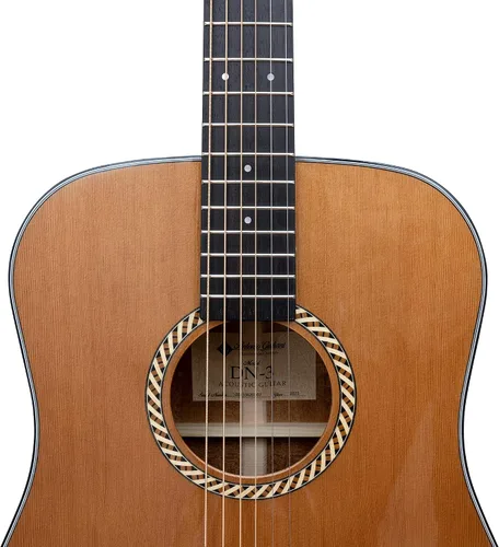 Vista 3 de Antonio Giuliani DN-3 Guitarra acústica de caoba con estuche de transporte y accesorios - Paquete completo de guitarra - Dreadnought