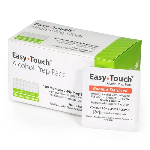 Vista 9 de EasyTouch - Almohadillas de preparación de alcohol esterilizadas con gamma, envueltas individualmente, 10 por paquete, 1200 paquetes
