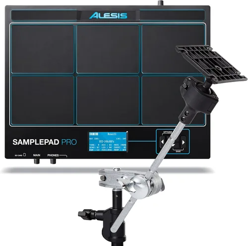 Vista 9 de Alesis Sample Pad Pro + Montaje de módulo - Instrumento de percusión y activación de muestras con almohadillas de goma de doble zona y placa