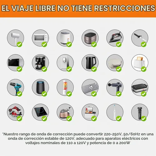 Vista 8 de Convertidor de voltaje de viaje de 220 V a 110 V: Adaptador de enchufe de corriente universal internacional de EE. UU. a Europa - Transformador