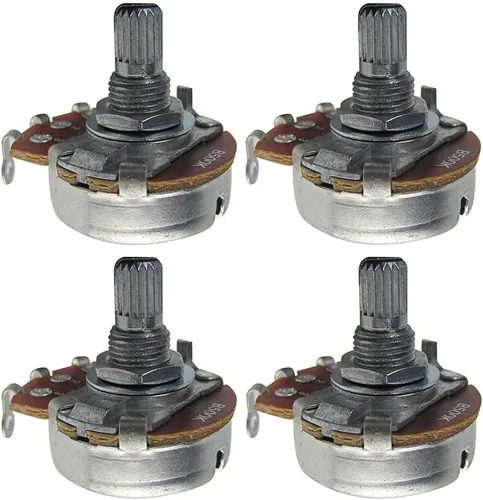 Vista 15 de FLEOR Potenciómetro cónico de audio con eje de 0.709 in, 4 piezas, tamaño completo, para guitarra, A250K