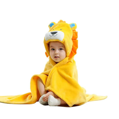 Vista 16 de TONWHAR Manta con capucha de cara de animal para bebés y niños de 0 a 4 años, manta de felpa para después del baño (caballo azul)
