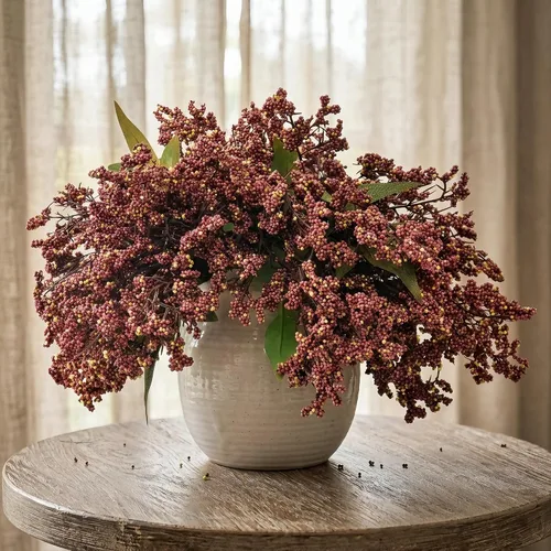 Vista 6 de 6 Pcs 17" Faux Dusty Plum Berry Stem For Vase Artificial Nandina Branches