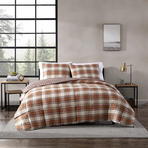 Vista 15 de Eddie Bauer - Juego de edredón individual, ropa de cama reversible suave con funda a juego, juego de ropa de cama lujosa inspirada en flores Helecho