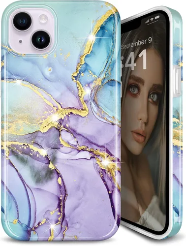 Vista 10 de Funda compatible con iPhone 11, diseño de mármol con purpurina dorada, delgada, a prueba de golpes, flexible, TPU suave, funda de silicona de goma