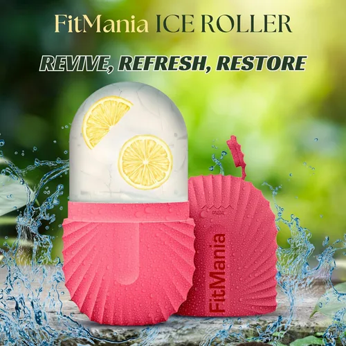 Vista 2 de Rodillo de hielo para cara con 2 cabezales de alta calidad, rodillo de hielo facial para cuidado de la piel de todo tipo, rodillo de hielo facial