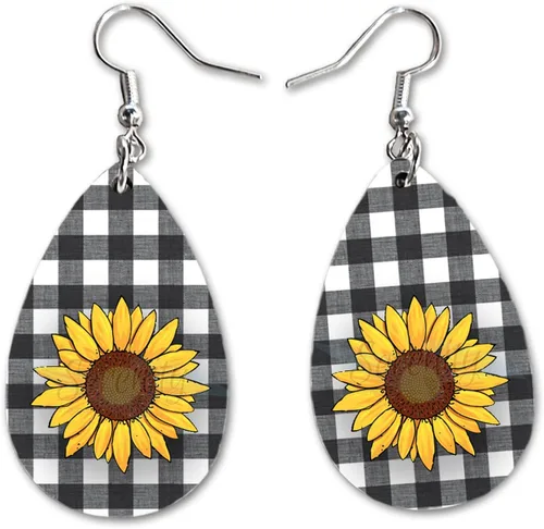 Vista 17 de Van Gogh - Juego de aretes colgantes divertidos Lindos aretes de joyería para niñas y mujeres Impresión de doble cara Regalo de cumpleaños