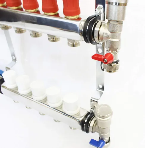 Vista 5 de PEX Colector Radiante Calefacción de Piso Set 3 Loop Sistema de Acero Inoxidable Calefacción Hidrónica Para 1/2 "Tubo de Barrera de Oxígeno