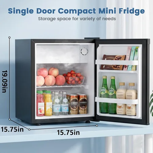Vista 5 de COWSAR Mini refrigerador de 1.3 pies cúbicos, refrigerador compacto Negro