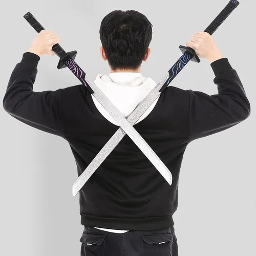 Vista 7 de Espada de anime japonés Samurai Pu de 32 pulgadas, espada de anime ninja Katana juguete para adolescentes, adultos, jugar, esgrima, diversión