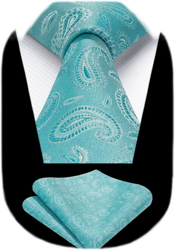 Vista 98 de HISDERN Corbatas para hombre, corbata de cachemira y bolsillo cuadrado tejido clásico floral para hombre, corbata de fiesta de boda