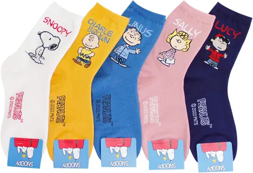 Vista 2 de The Peanuts Snoopy - Colección de calcetines con licencia para mujeres y adolescentes Socksense