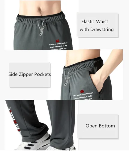 Vista 36 de Pantalones deportivos para hombre con bolsillos con cremallera, pantalones deportivos ligeros, pantalones de entrenamiento holgados atléticos