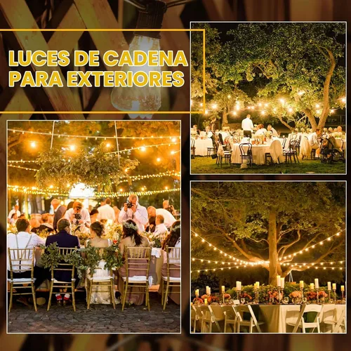 Vista 5 de Zuske Luces de Cadena para Exteriores, Luces LED de Patio de 150 Pies con 72+3 Bombillas ST38 Edison Vintage Irrompibles, Impermeables Conectables