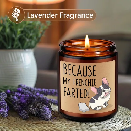 Vista 2 de Velas LEADO, regalos de bulldog francés para mujeres, hombres - divertidos regalos de bulldog para dueños de bulldog francés, papá de bulldog, mamá