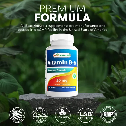Vista 5 de Best Naturals Vitamina B6 50 mg 250 Comprimidos