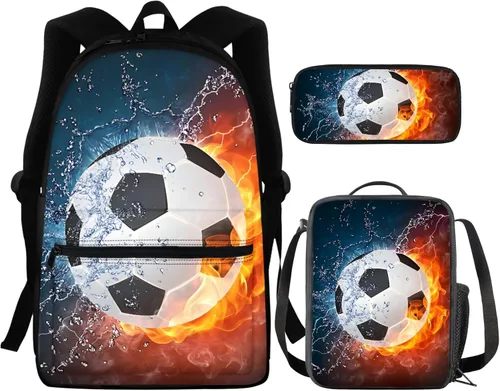 Vista 217 de FOR U DESIGNS Fuego baloncesto impreso niños escuela mochilas viaje mochila libro bolsa