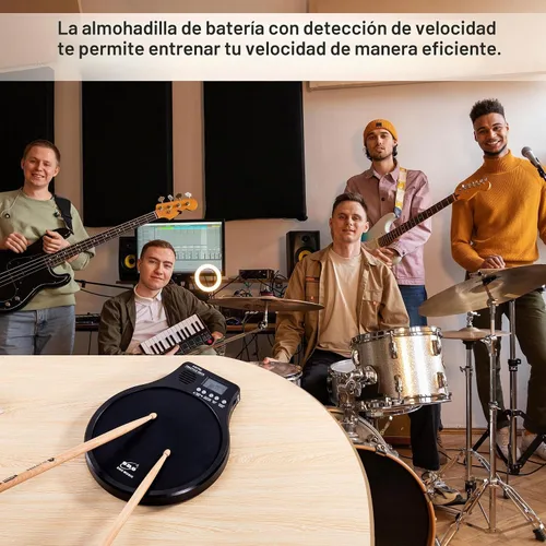 Vista 6 de ENO MUSIC Dispositivos de práctica de tambor de percusión y metrónomo electrónico integrado 2 en 1 Instrumentos musicales electrónicos Almohadilla