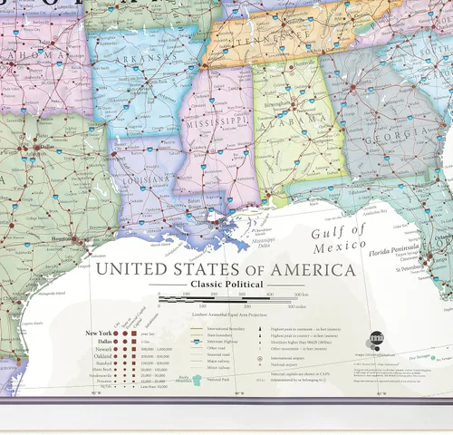 Vista 3 de Mapa de pared clásico de Estados Unidos, póster del mapa de Estados Unidos
