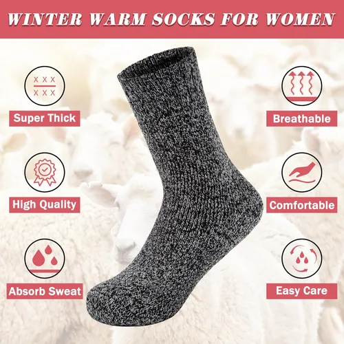 Vista 2 de iCamter Womens Wool Socks Soft Super Thick Warm Socks for Women Thermal Winter Socks for Gifts