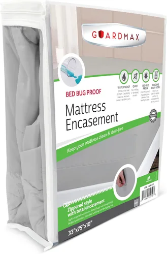 Vista 32 de Protector de colchón Guardmax con cremallera funda contra insectos para cama 100% impermeable suave, hipoalergénico y transpirable