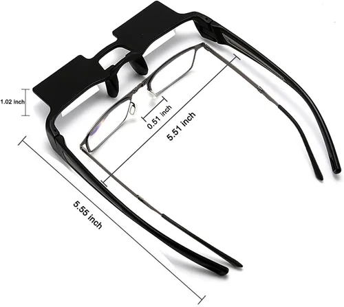 Vista 3 de Gafas perezosas que se colocan con prisma de luz con ángulo de 90°, relajantes para el cuello, para acostarse, leer y ver