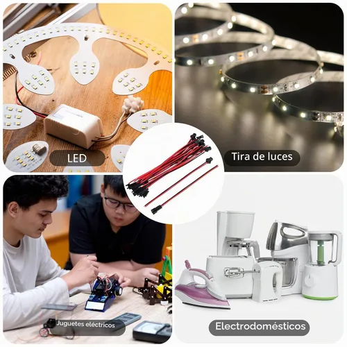Vista 5 de Adaptador de conector macho y hembra de 22 AWG de 2 pines con cable eléctrico de 5.315 in para luz LED, 20 pares