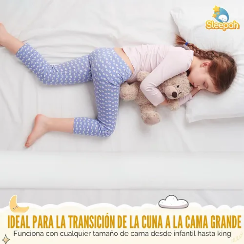 Vista 9 de Sleepah Protectores de cama para niños pequeños, protectores de riel de espuma viscoelástica, impermeables, lavables, de doble cara, antideslizante