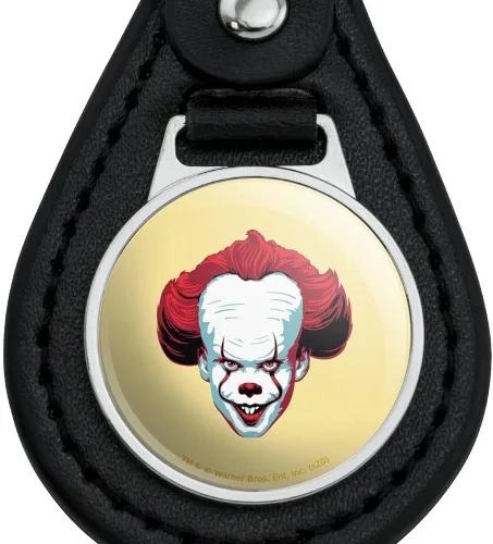 Vista 3 de Llavero de cuero negro IT Pennywise Come Home