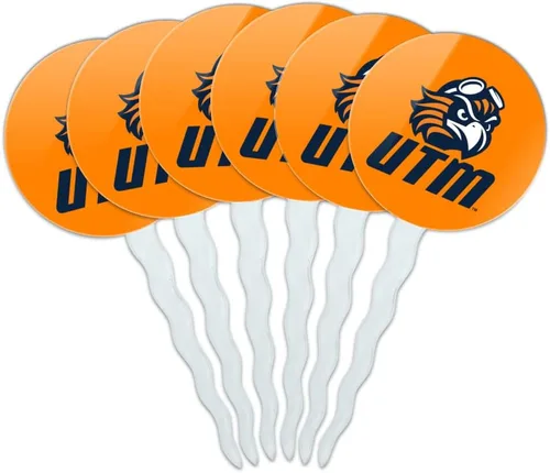 Vista 30 de Abilene Christian - Juego de 6 palillos para cupcakes con logotipo secundario